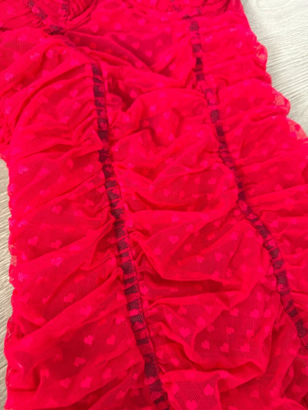 Victoria’s Secret Sexy Little Things Pink Heart Mesh Bustier Babydoll 34B - Picture 5 of 15